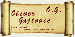 Oliver Gajlović vizit kartica
